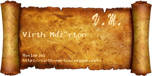 Virth Márton névjegykártya